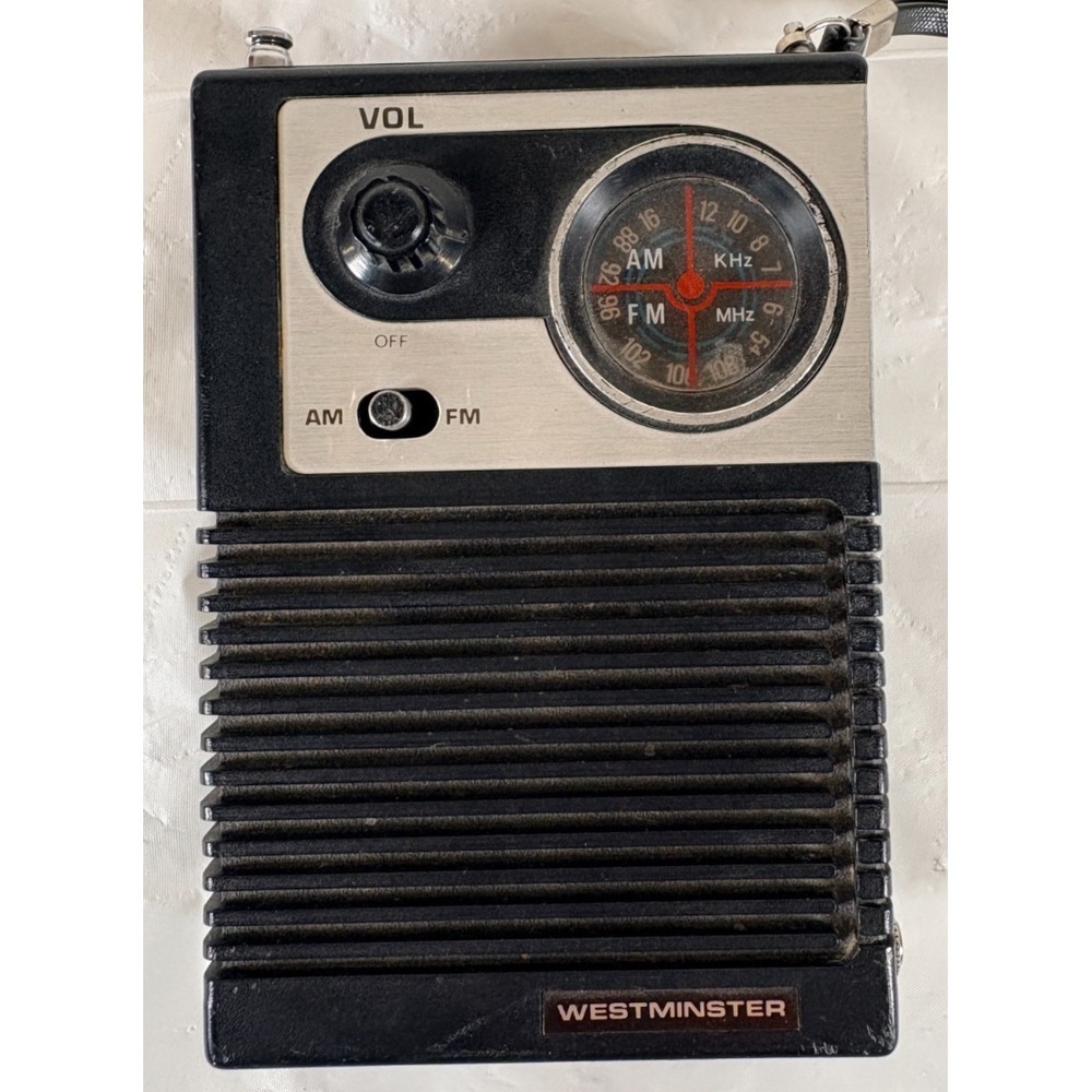 VTG Westminster M369 Transistor Pocket AM-FM Radio- RARE! For Parts, Not Working